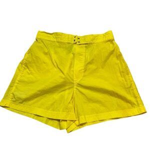 Vintage 1980’s Ladies Jacques Moret Ultra Yellow Nylon Short‎ Size Large